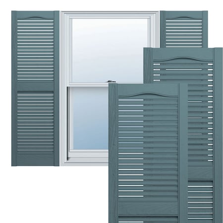 Mid-America Vinyl, TailorMade Cathedral Top Center Mullion, Open Louver Shutters, L11263004